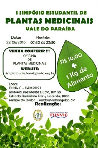 I SIMPÓSIO ESTUDANTIL DE PLANTAS MEDICINAIS DO VALE DO PARAÍBA