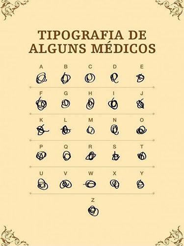 Tipografia de alguns "quase todos" médicos.